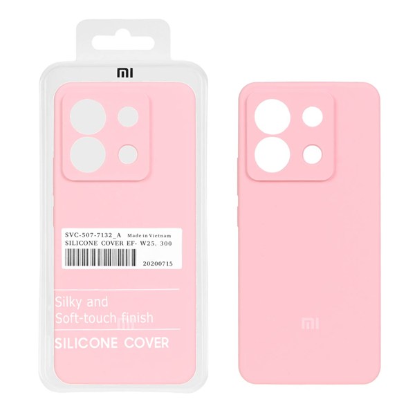 قاب سیلیکونی پاک کنی اورجینال درجه یک Xiaomi Redmi Note 13 Pro 5G / Poco X6 5G - صورتی (پک اصلی)