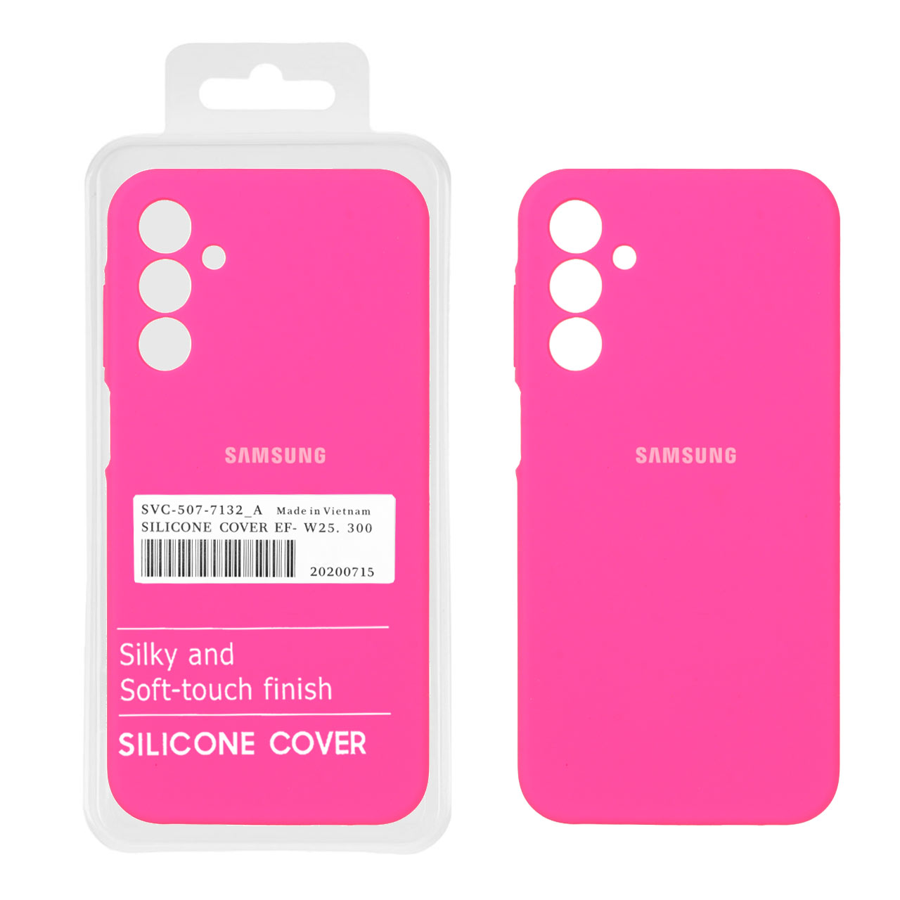 قاب سیلیکونی پاک کنی اورجینال درجه یک Samsung Galaxy A15 - صورتی فانتزی (پک اصلی)