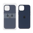قاب سیلیکونی اورجینال با ست محافظ لنز رینگی Apple iPhone 13 / iPhone 14 - سرمه ای تیره (پک دار)