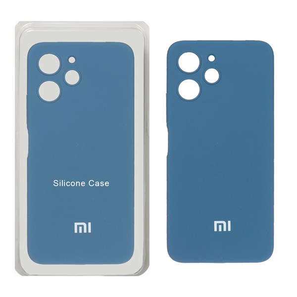 قاب سیلیکونی پاک کنی محافظ لنزدار اورجینال Xiaomi Redmi 12 / Poco M6 Pro 5G - آبی تیره (پک اصلی)