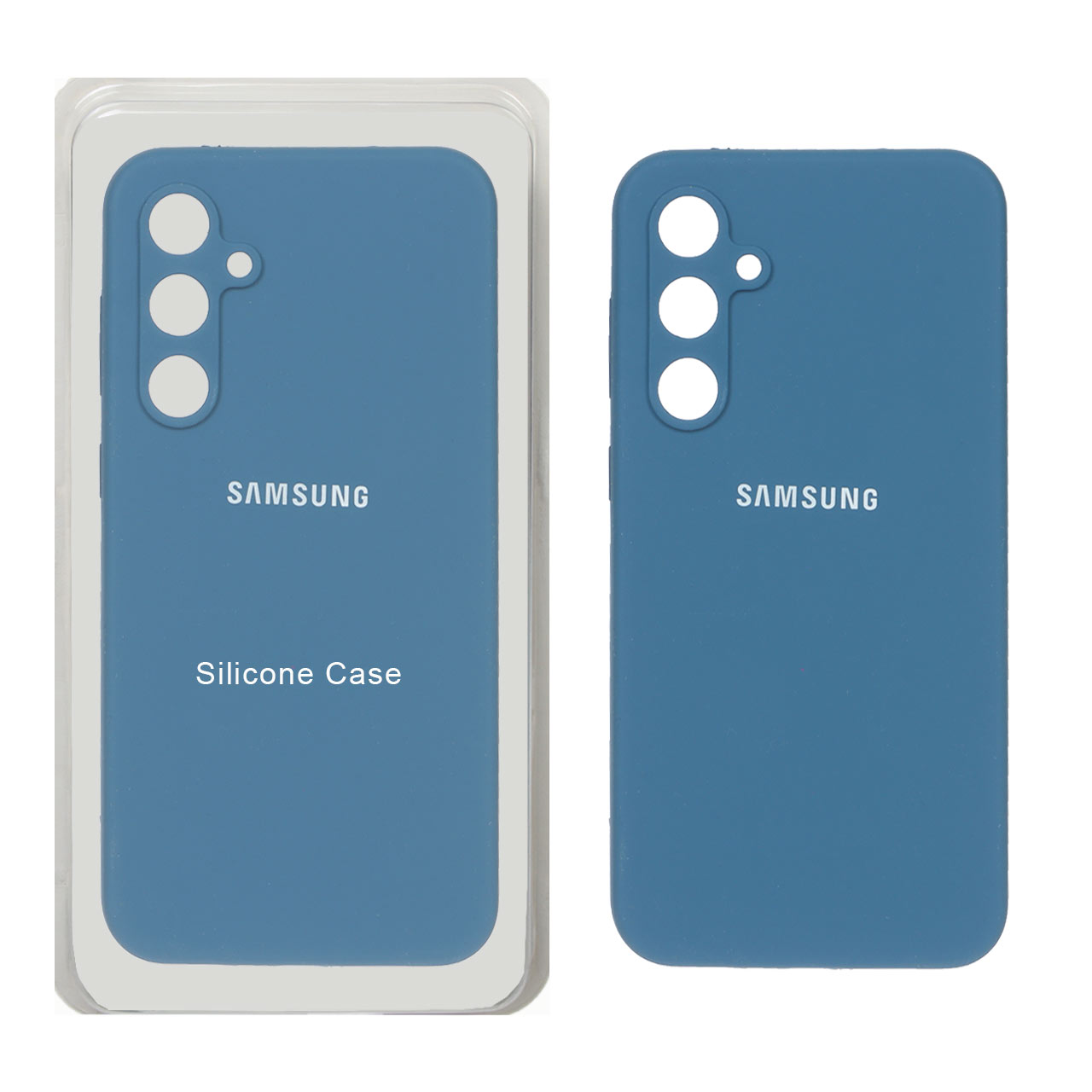 قاب سیلیکونی پاک کنی محافظ لنزدار اورجینال Samsung Galaxy S23 FE - آبی تیره (پک اصلی)