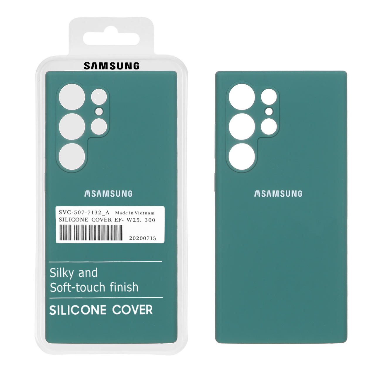 قاب سیلیکونی پاک کنی اورجینال درجه یک Samsung Galaxy S24 Ultra - سبز تیره کد 1 (پک دار)