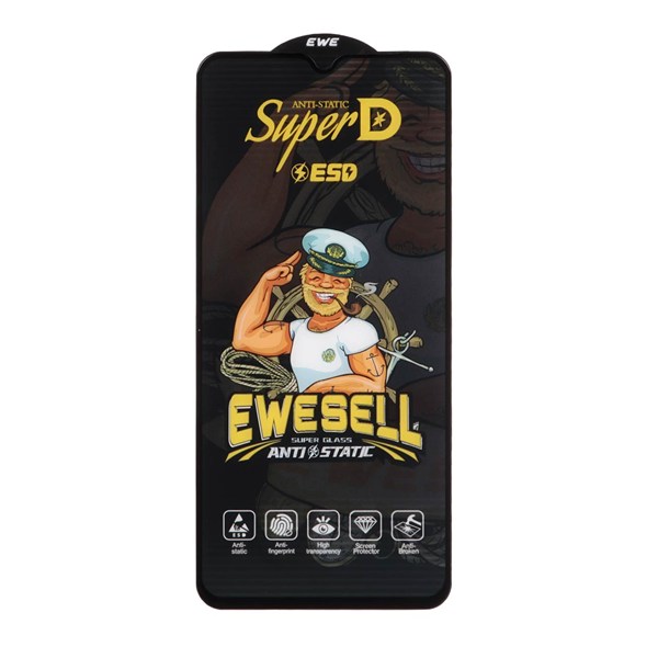 محافظ صفحه نمایش شیشه ای Full Cover Super D Esd Ewesell مدل Xiaomi Redmi Note 8 Pro / Poco M3 / Redmi 9T / Note 9 4G (بدون پک)