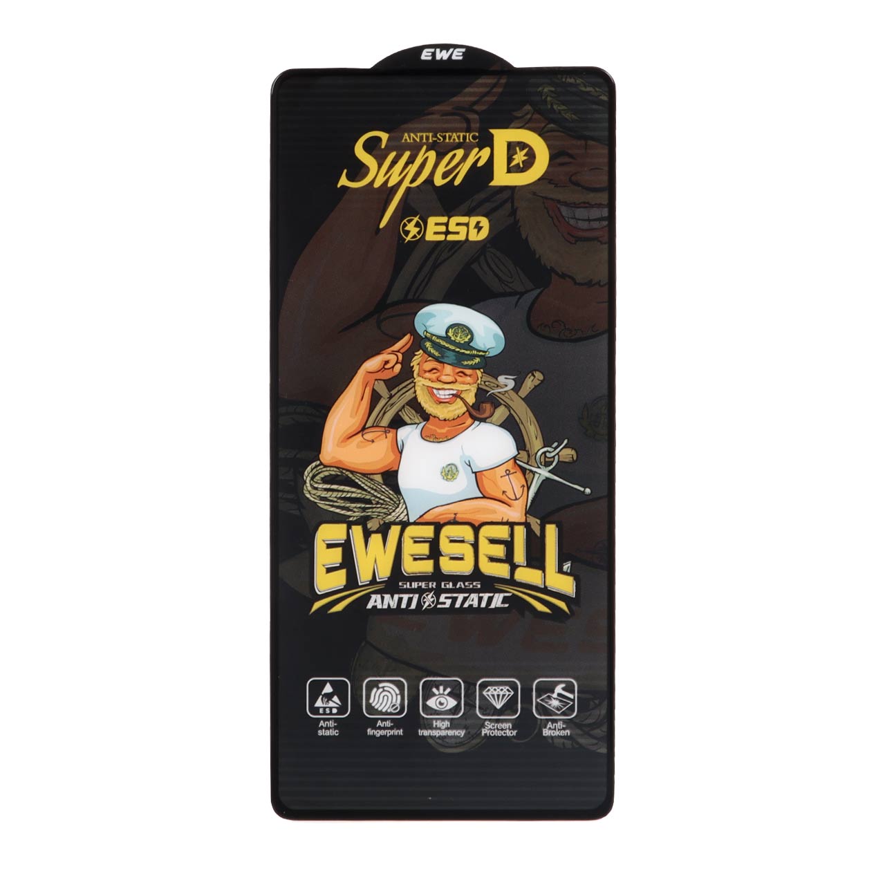 محافظ صفحه نمایش شیشه ای Full Cover Super D Esd Ewesell مدل Xiaomi Redmi Note 14S / Note 13 Pro 4G / Poco M6 Pro 4G (بدون پک)