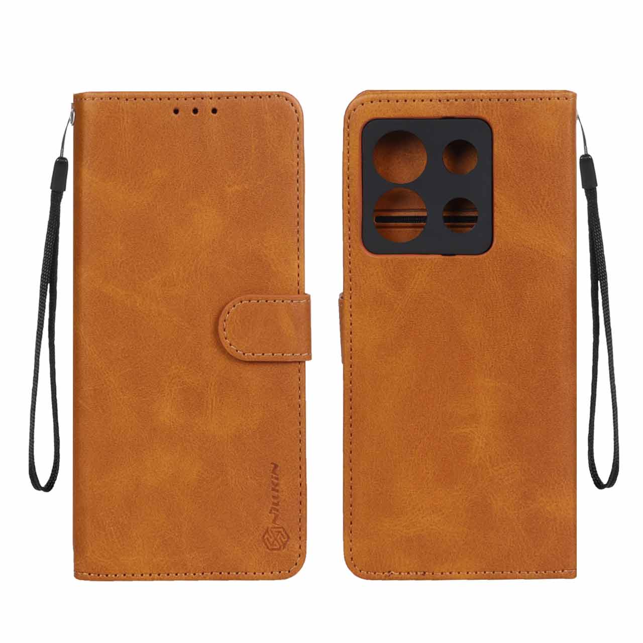 کیف موبایل مگنتی Nillkin مدل Xiaomi Redmi Note 13 Pro 5G / Poco X6 - عسلی