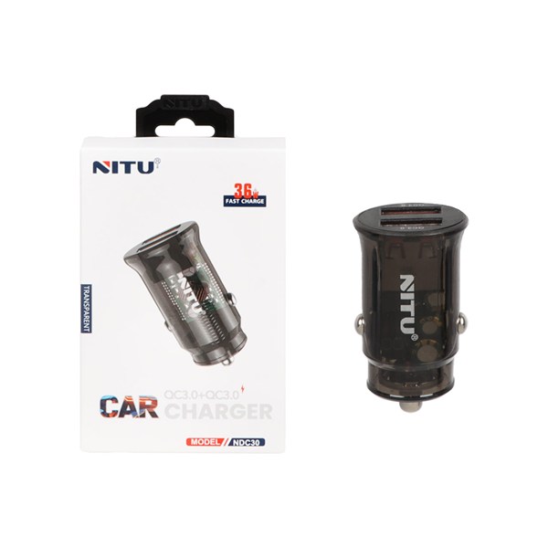 شارژر فندکی فست دو پورت NITU مدل NDC30 36W - مشکی (گارانتی 12 ماه تعویض نیکان همراه)