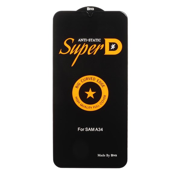 محافظ صفحه نمایش شیشه ای Samsung Galaxy A34 - Full Cover Super D Biva - مشکی (بدون پک)