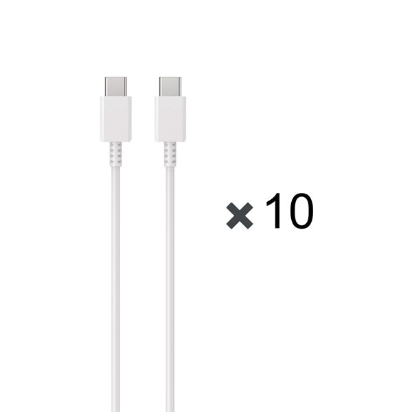 پک 10 عددی کابل شارژ 1 متری PD و فست SAMSUNG Type-C to Type-C 25W - سفید - DST (گارانتی شش ماهه)