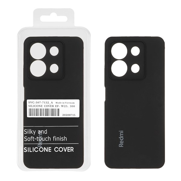 قاب سیلیکونی پاک کنی اورجینال درجه یک Xiaomi Redmi Note 13 4G - مشکی (پک دار)