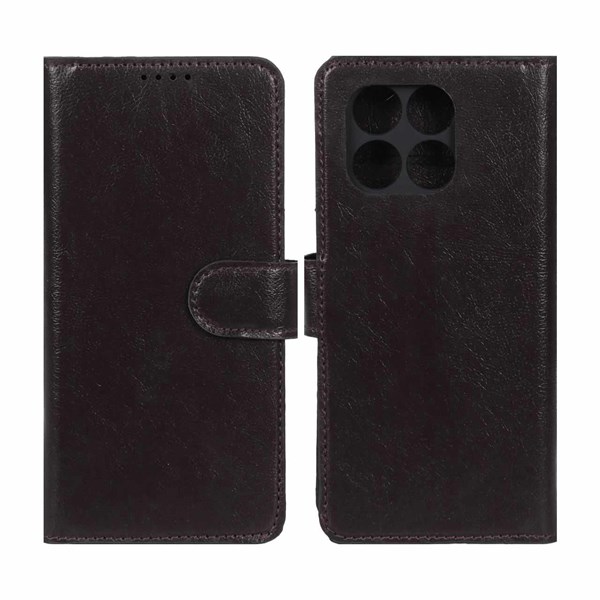 کیف موبایل چرمی مگنتی محافظ لنزدار Xiaomi Poco X6 Pro 5G / Redmi K70E - قهوه ای تیره
