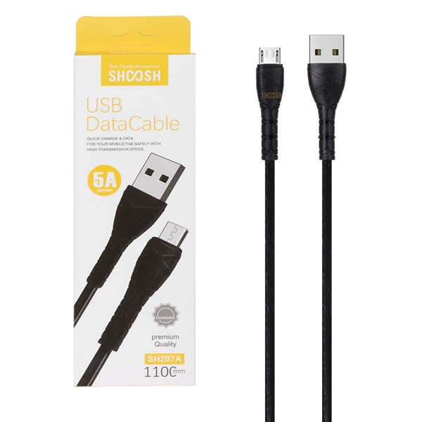 کابل شارژ 1.1 متری فست اندروید Shoosh مدل SH207A - مشکی - SMO