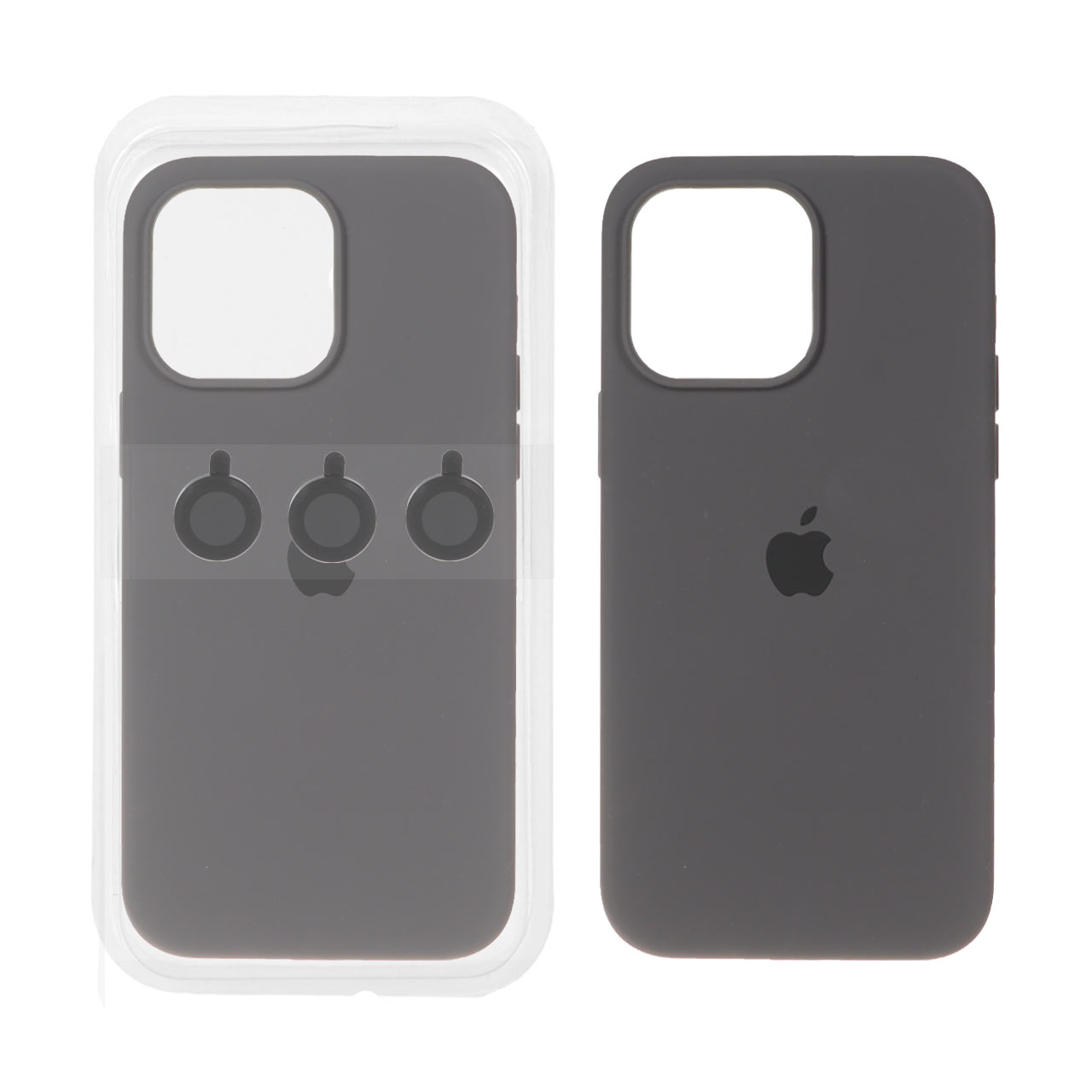 قاب سیلیکونی اورجینال با ست محافظ لنز رینگی Apple iPhone 13 Pro Max - خاکستری کد 1 (پک دار)