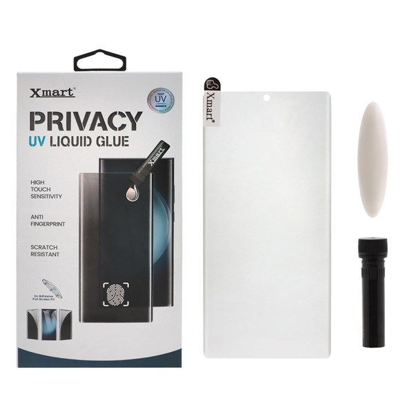 محافظ صفحه نمایش شیشه ای Full Cover XMART Privacy UV  مدل Samsung S23 Ultra (پک دار)