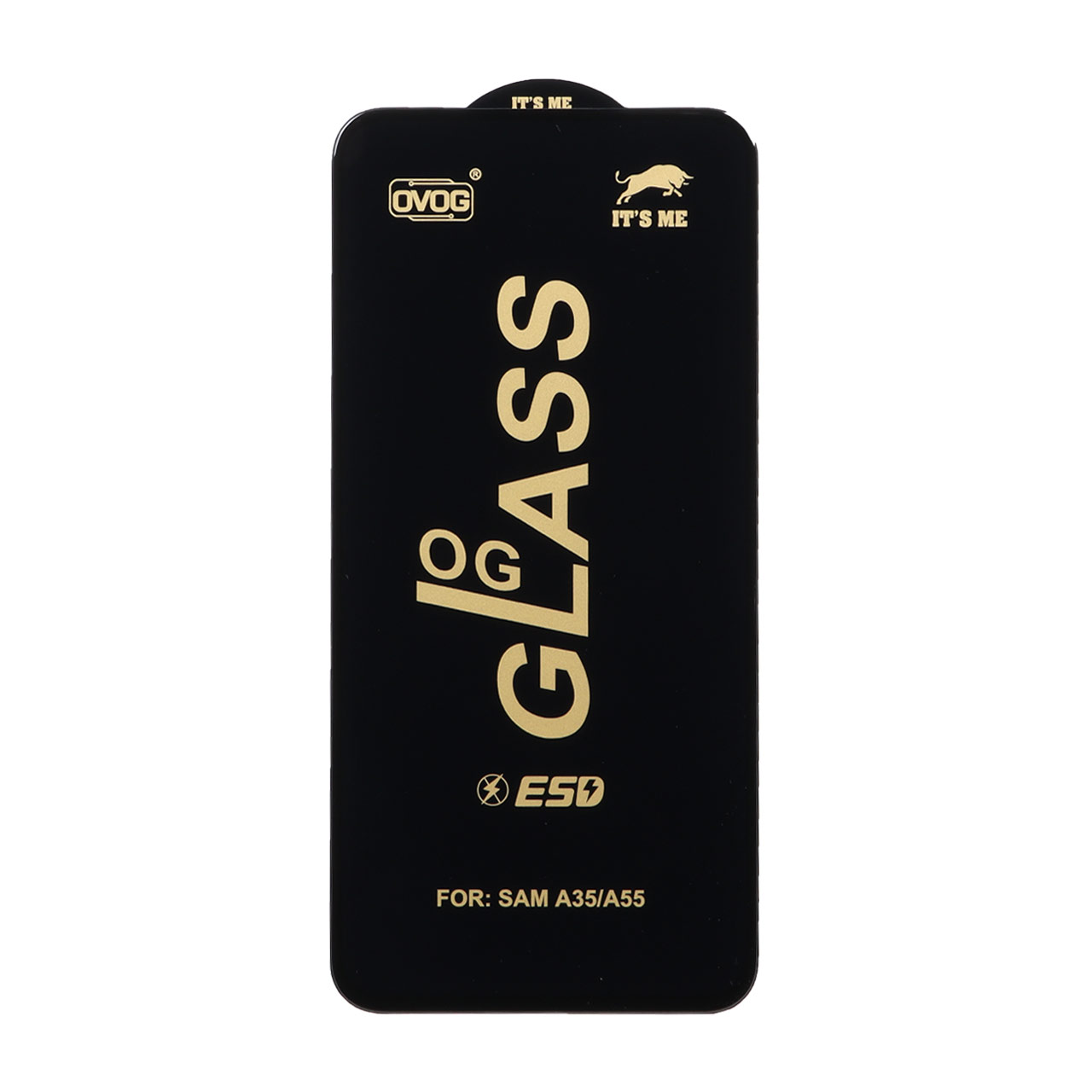 محافظ صفحه نمایش شیشه ای درجه یک Full Cover OG - ESD OVOG مدل Samsung Galaxy A35 / A55 - مشکی (بدون پک)