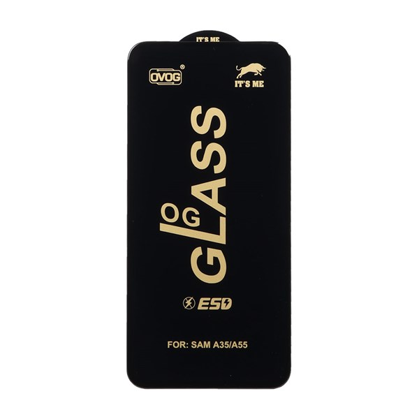 محافظ صفحه نمایش شیشه ای درجه یک Full Cover OG - ESD OVOG مدل Samsung Galaxy A35 / A55 - مشکی (بدون پک)