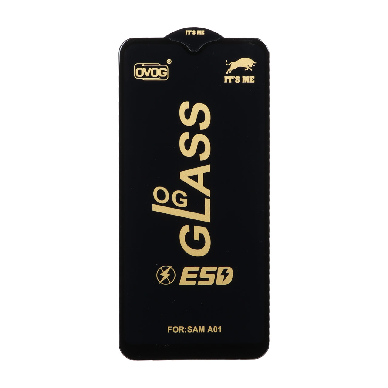 محافظ صفحه نمایش شیشه ای درجه یک Full Cover OG - ESD OVOG مدل Samsung Galaxy A01 / M01 - مشکی (بدون پک)