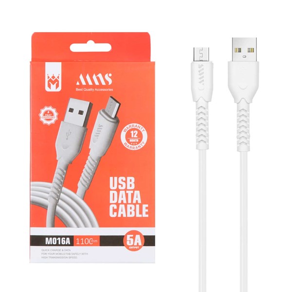 کابل شارژ فست 1.1 متری اندروید MNS مدل M016A - سفید - SMO