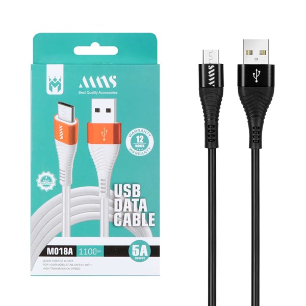 کابل شارژ فست 1.1 متری اندروید MNS مدل M018A - مشکی - SMO