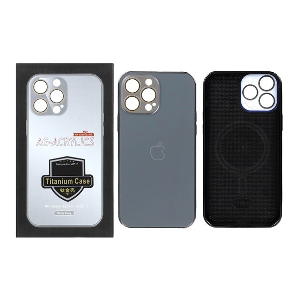 قاب AG ACRYLICS محافظ لنز گلس Magsafe مدل Apple iPhone 13 Pro Max - خاکستری (پک دار)