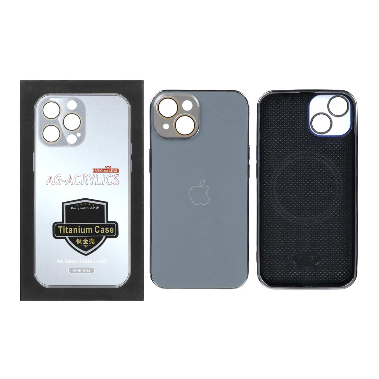 قاب AG ACRYLICS محافظ لنز گلس Magsafe مدل Apple iPhone 13 / iPhone 14 - خاکستری (پک دار)