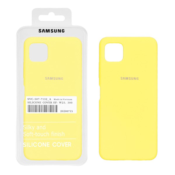 قاب سیلیکونی پاک کنی اورجینال درجه یک Samsung Galaxy A22 5G - زرد (پک دار)