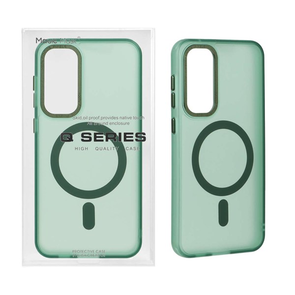 قاب Focus Pixels لنز آلومینیومی مات Magsafe مدل Samsung Galaxy S23 FE - سبز (پک دار)