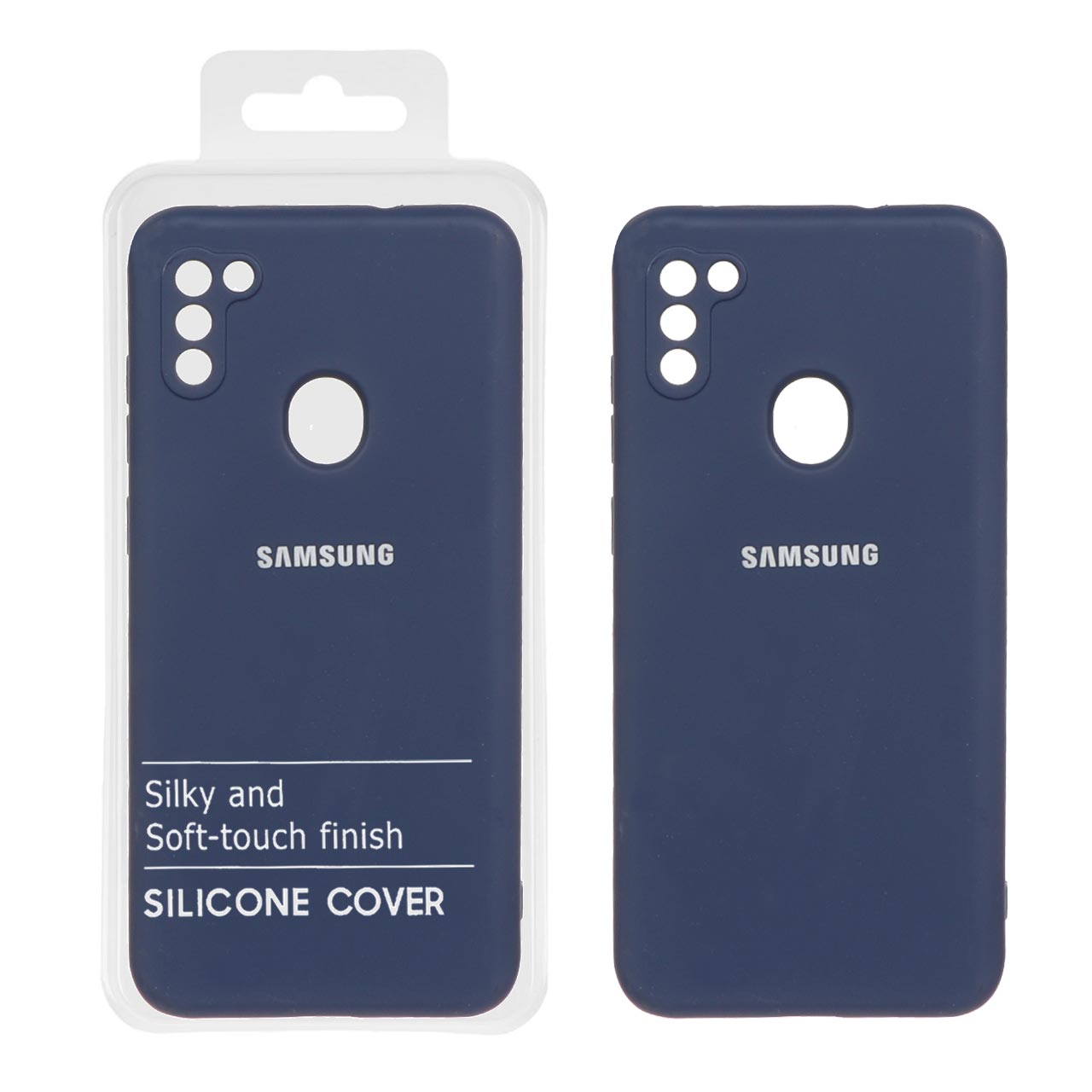 قاب نیو سیلیکون محافظ لنزدار RFF مدل Samsung Galaxy A11 / M11 - سرمه ای (پک دار)