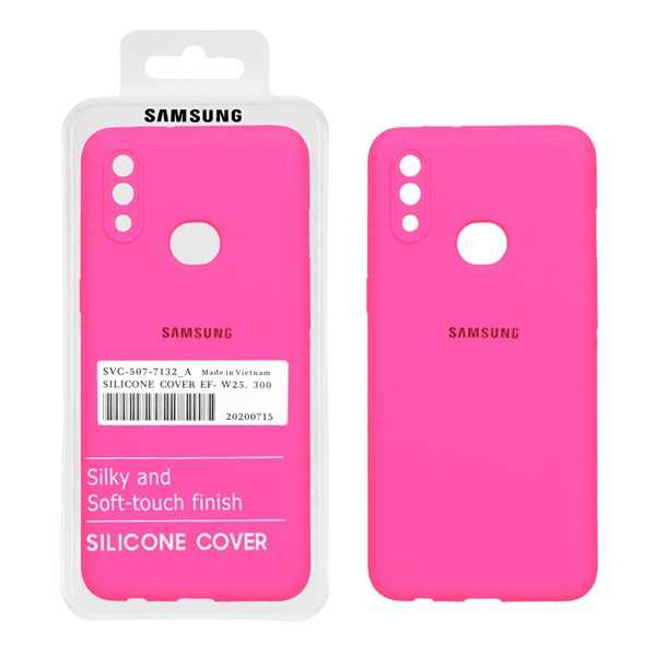 قاب سیلیکونی پاک کنی اورجینال درجه یک Samsung Galaxy A10s - صورتی فانتزی (پک دار)