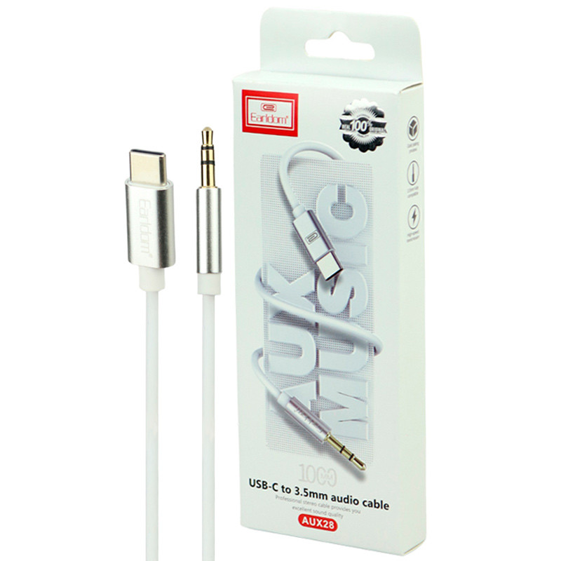 کابل تبدیل Type-C به AUX ارلدام ET-AUX28 طول 1 متر
