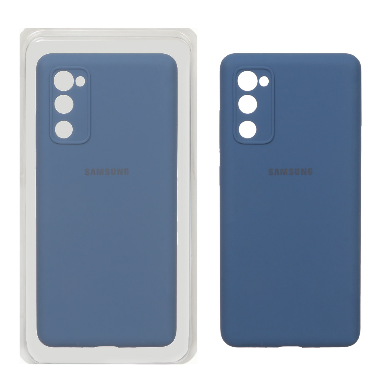 قاب سیلیکونی پاک کنی محافظ لنزدار اورجینال Samsung Galaxy S20 FE - آبی تیره (پک اصلی)