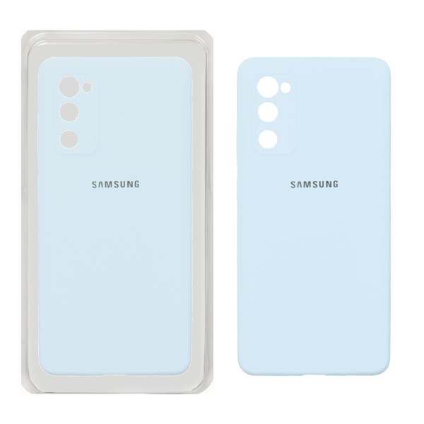قاب سیلیکونی پاک کنی محافظ لنزدار اورجینال Samsung Galaxy S20 FE - آبی کبریتی (پک اصلی)