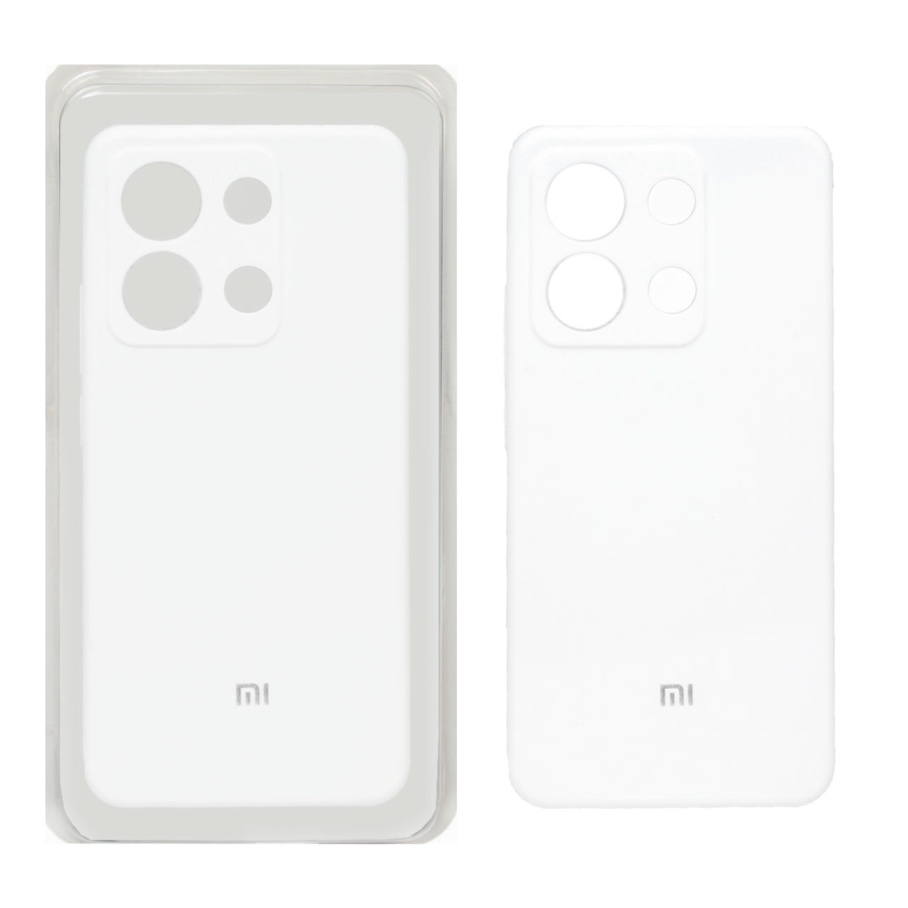 قاب سیلیکونی پاک کنی محافظ لنزدار اورجینال Xiaomi Redmi Note 13 4G - سفید (پک اصلی)