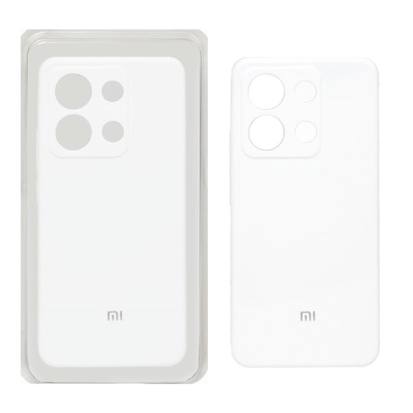 قاب سیلیکونی پاک کنی محافظ لنزدار اورجینال Xiaomi Redmi Note 13 4G - سفید (پک اصلی)