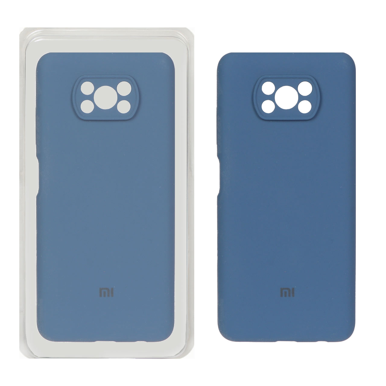 قاب سیلیکونی پاک کنی محافظ لنزدار اورجینال Xiaomi Poco X3 / Poco X3 Pro / Poco X3 NFC - آبی تیره (پک اصلی)