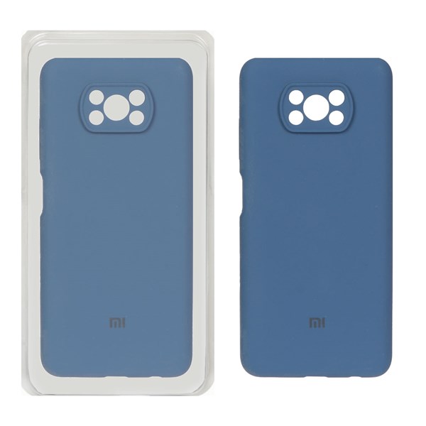 قاب سیلیکونی پاک کنی محافظ لنزدار اورجینال Xiaomi Poco X3 / Poco X3 Pro / Poco X3 NFC - آبی تیره (پک اصلی)