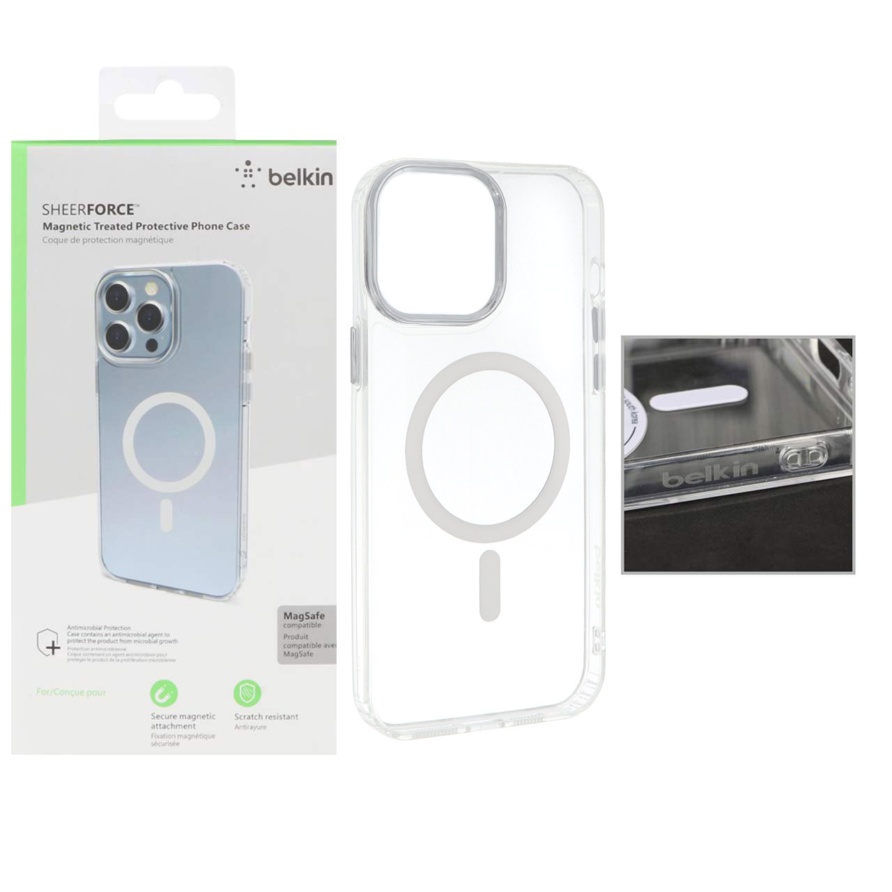 قاب اورجینال belkin شفاف Magsafe مدل Apple iPhone 13 Pro Max (پک دار)