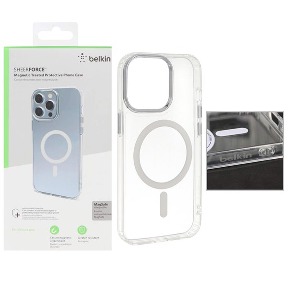 قاب belkin شفاف Magsafe مدل Apple iPhone 13 Pro (پک دار)