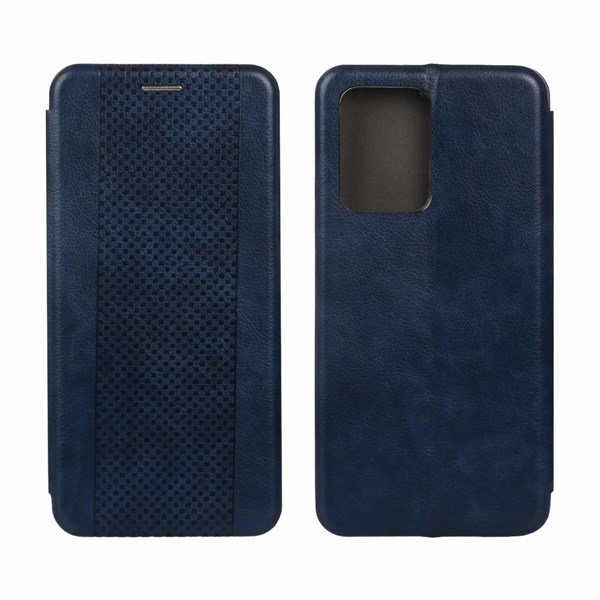 کیف چرمی موبایل مغناطیسی حصیری Xiaomi Mi 11T / Mi 11T Pro - سرمه ای