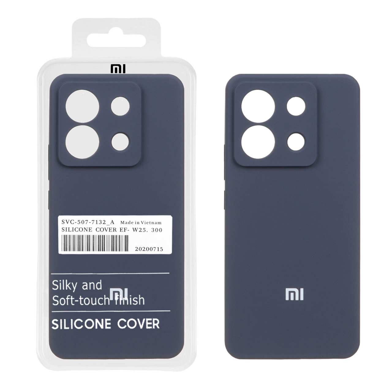قاب سیلیکونی پاک کنی اورجینال درجه یک Xiaomi Redmi Note 13 Pro 5G / Poco X6 5G - سرمه ای تیره (پک دار)