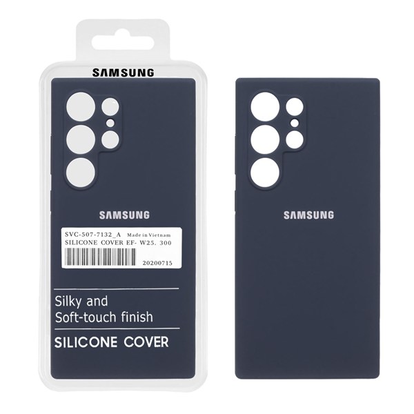 قاب سیلیکونی پاک کنی اورجینال درجه یک Samsung Galaxy S24 Ultra - سرمه ای تیره (پک دار)