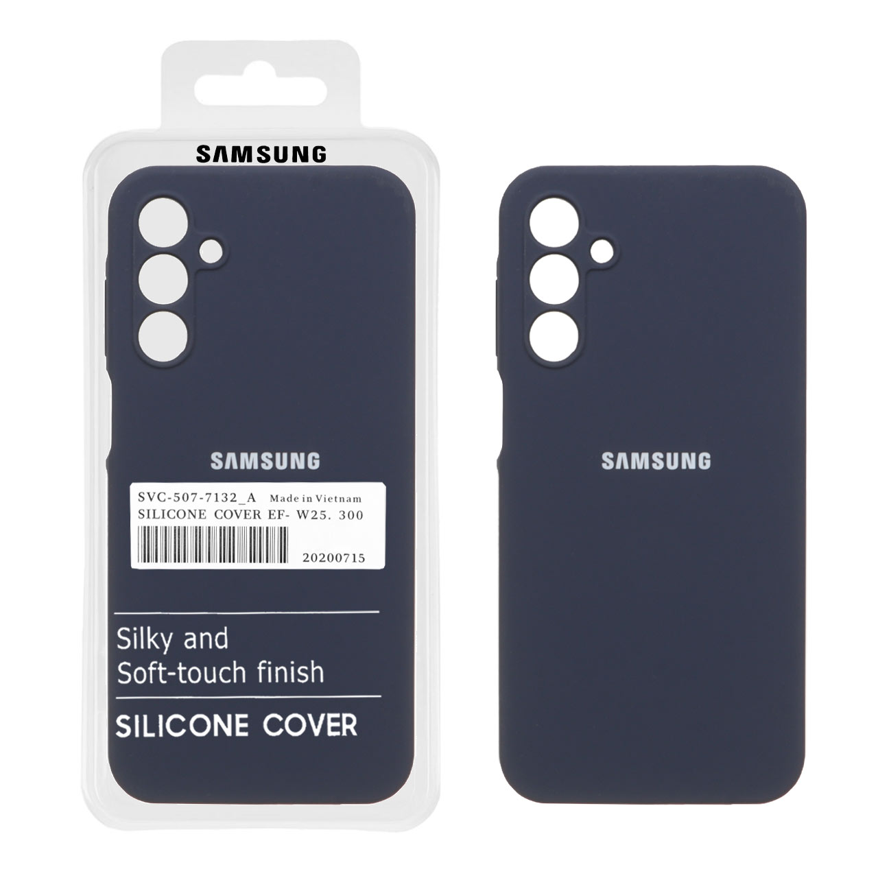 قاب سیلیکونی پاک کنی اورجینال درجه یک Samsung Galaxy A15 - سرمه ای تیره (پک دار)