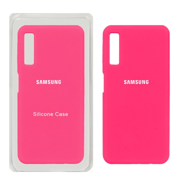 قاب سیلیکونی پاک کنی اورجینال Samsung Galaxy A750 / A7 (2018) - صورتی فانتزی (پک اصلی)