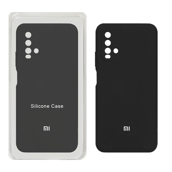 قاب سیلیکونی پاک کنی محافظ لنزدار اورجینال Xiaomi Redmi 9T 4G - مشکی (پک اصلی)