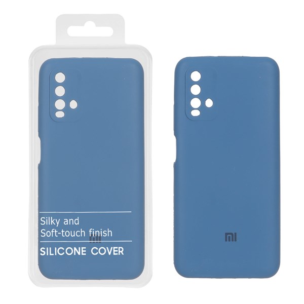 قاب سیلیکونی پاک کنی محافظ لنزدار اورجینال Xiaomi Redmi 9T 4G - آبی تیره (پک اصلی)