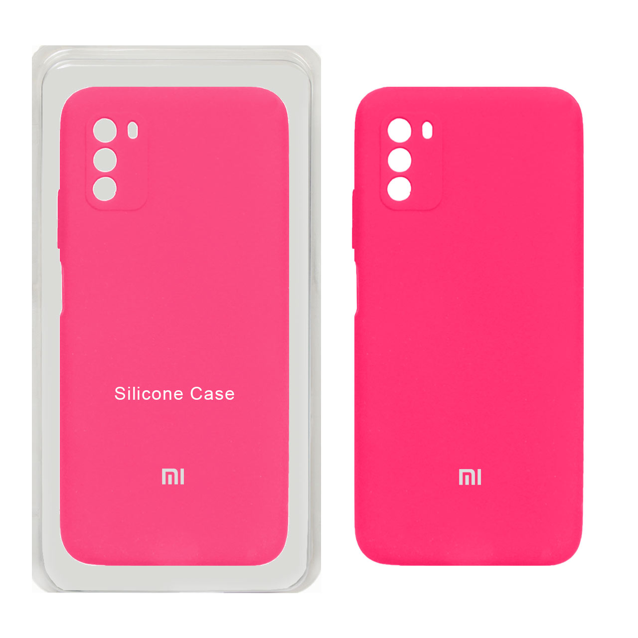 قاب سیلیکونی پاک کنی محافظ لنزدار اورجینال Xiaomi Poco M3 - صورتی فانتزی (پک اصلی)