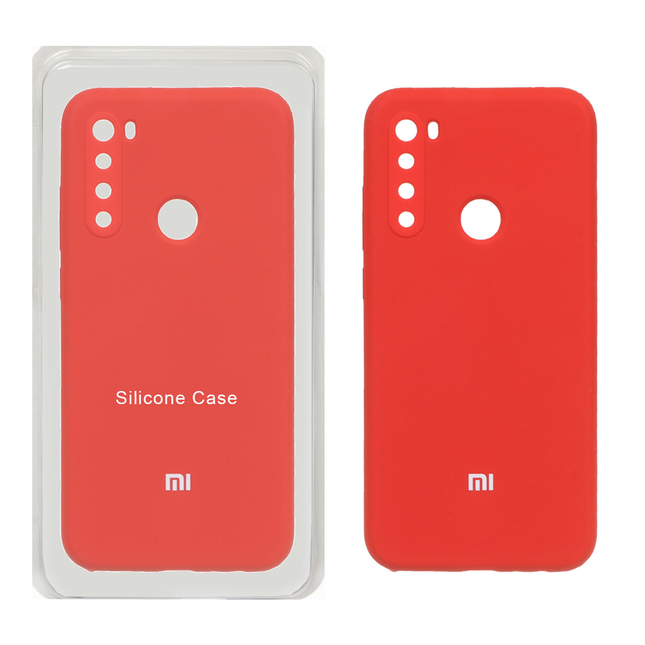 قاب سیلیکونی پاک کنی محافظ لنزدار اورجینال Xiaomi Redmi Note 8 - قرمز (پک اصلی)