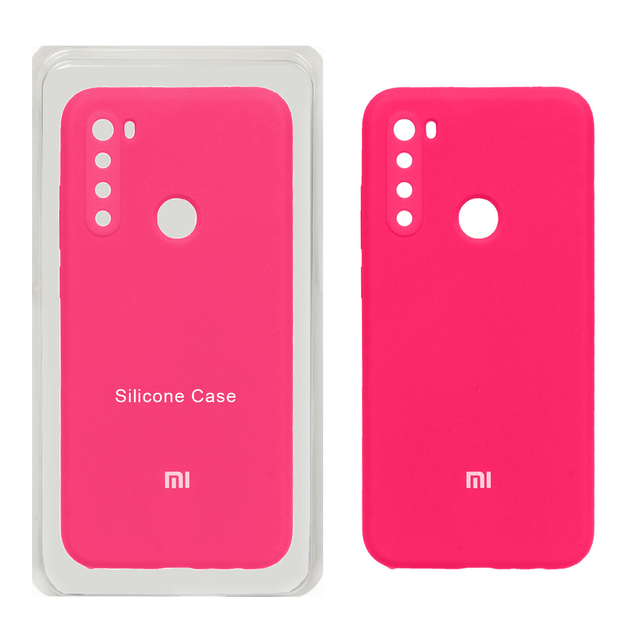 قاب سیلیکونی پاک کنی محافظ لنزدار اورجینال Xiaomi Redmi Note 8 - صورتی فانتزی (پک اصلی)
