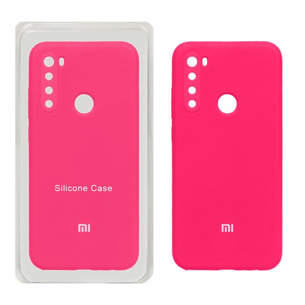 قاب سیلیکونی پاک کنی محافظ لنزدار اورجینال Xiaomi Redmi Note 8 - صورتی فانتزی (پک اصلی)