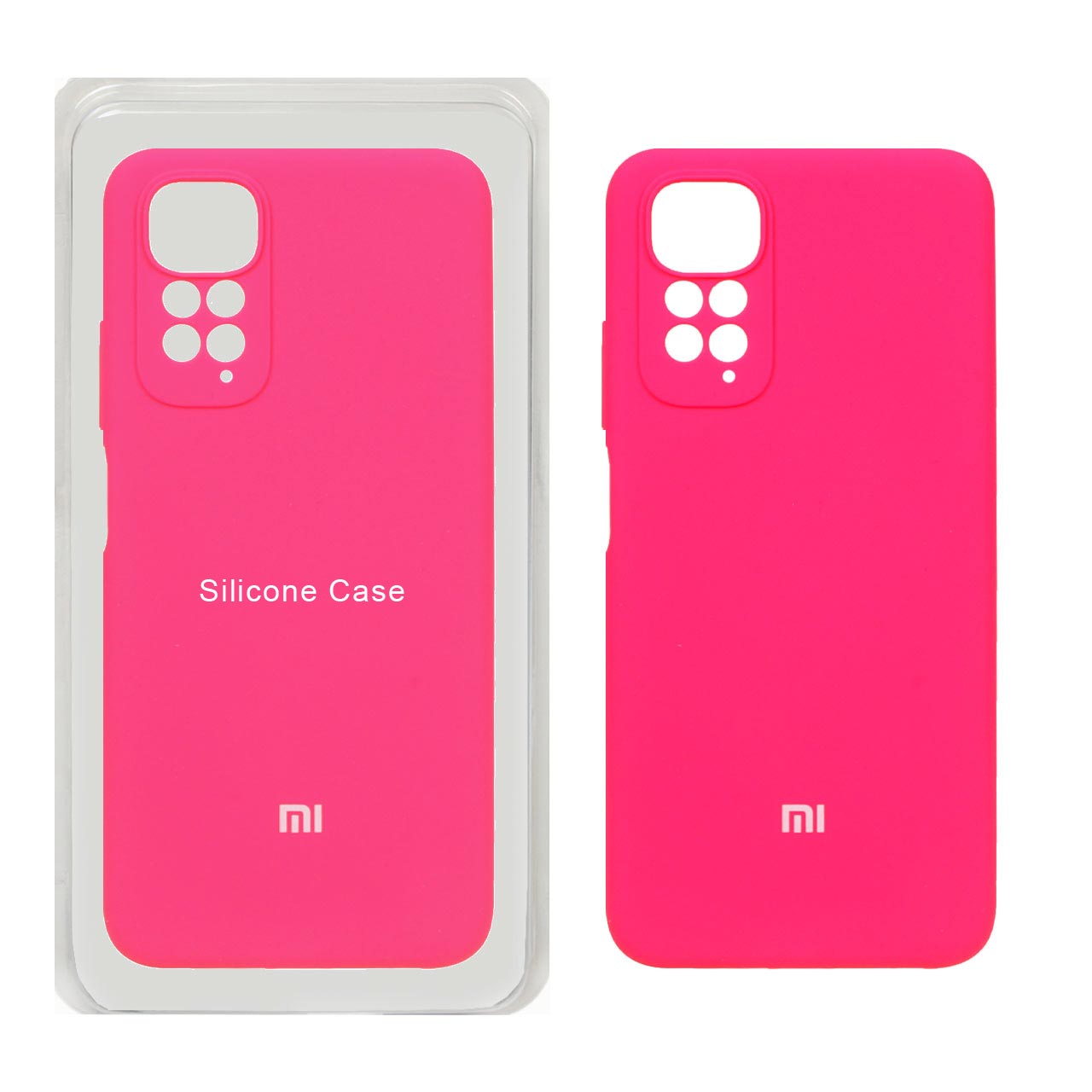 قاب سیلیکونی پاک کنی محافظ لنزدار اورجینال Xiaomi Redmi Note 11 4G / Redmi Note 11S - صورتی فانتزی (پک اصلی)