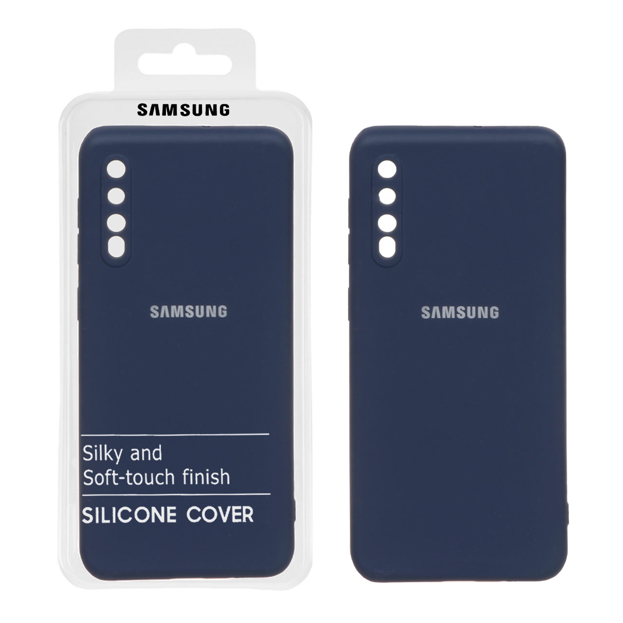 قاب نیو سیلیکون محافظ لنزدار RFF مدل Samsung Galaxy A50 / A50s / A30s - سرمه ای (پک دار)